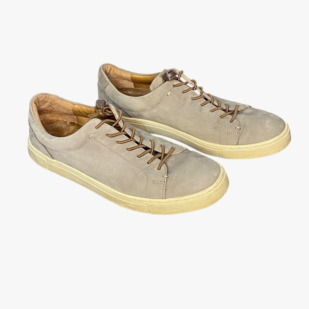 FRYE Grey Suede‎ Lace Up Low Top Sneakers Women's Fashion Shoes Size 8.5